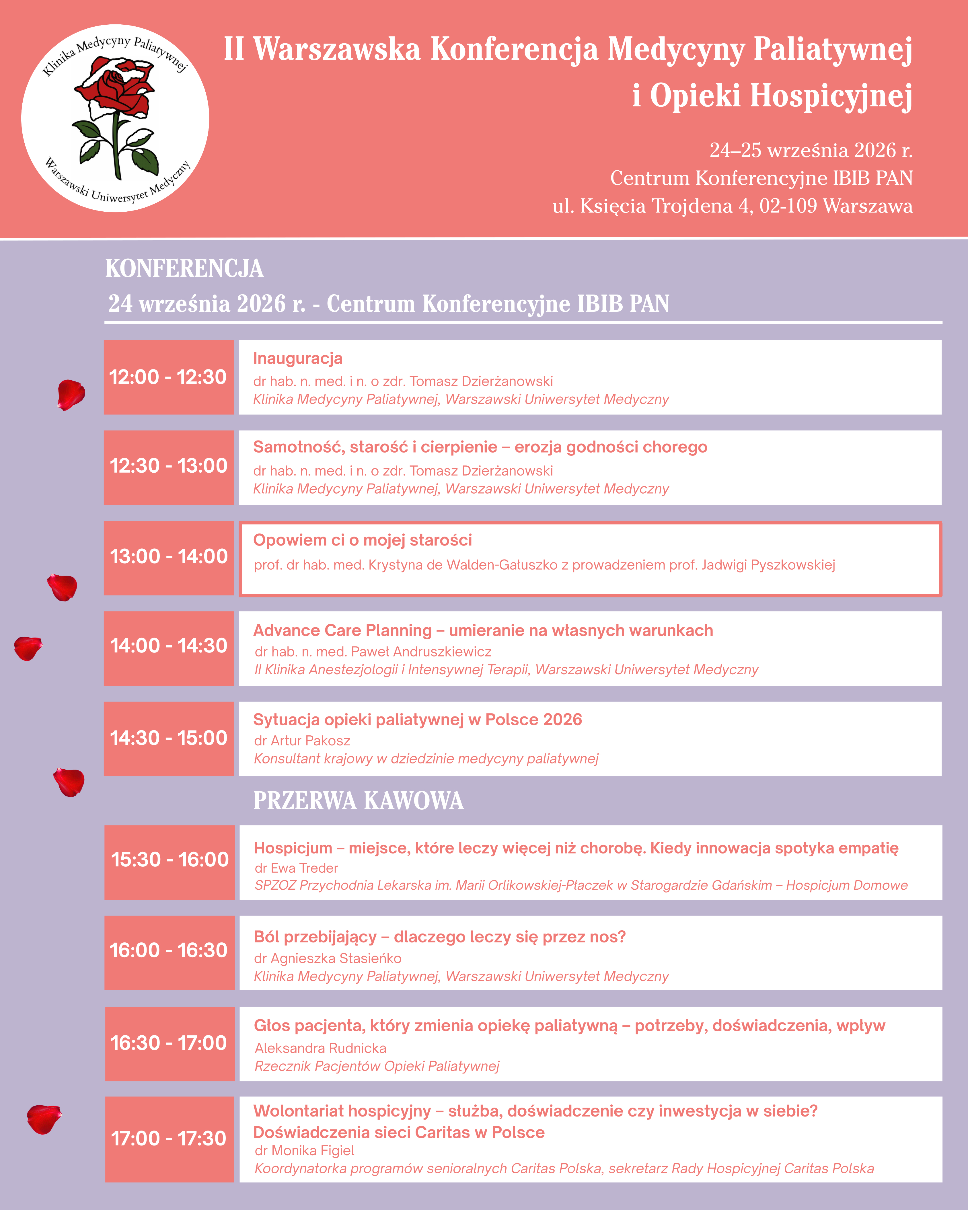 Program II Warszawskiej Konferencji Medycyny Paliatywnej i Opieki Hospicyjnej strona 1
